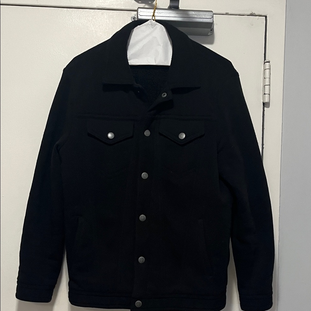 Decree Black Snap-Front Shirt Jacket